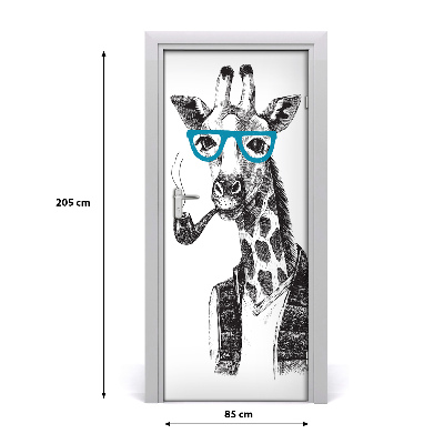 Deursticker Giraffen in glazen