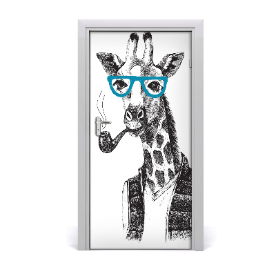 Deursticker Giraffen in glazen
