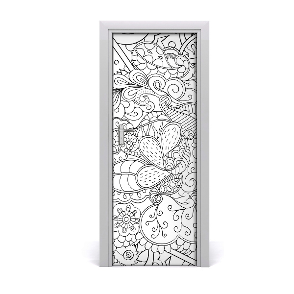 Deur sticker Zentangle achtergrond