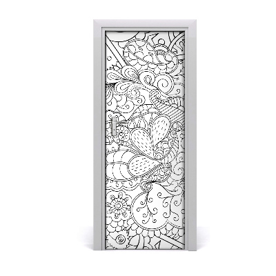 Deur sticker Zentangle achtergrond