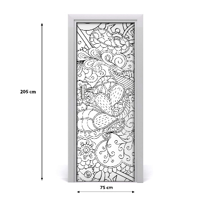 Deur sticker Zentangle achtergrond