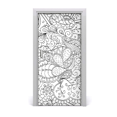 Deur sticker Zentangle achtergrond