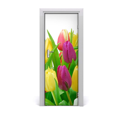 Deur sticker Tulpen bloemen