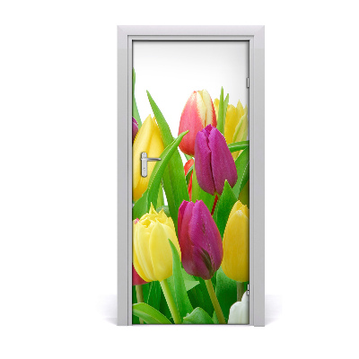 Deur sticker Tulpen bloemen