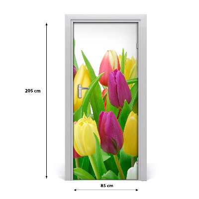 Deur sticker Tulpen bloemen