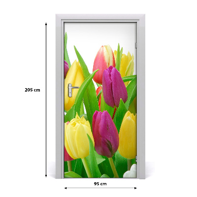 Deur sticker Tulpen bloemen