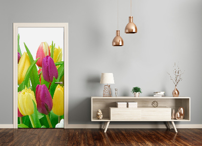 Deur sticker Tulpen bloemen