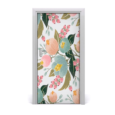 Deur sticker Lente bloemen