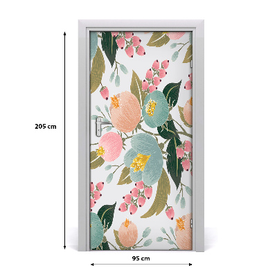 Deur sticker Lente bloemen