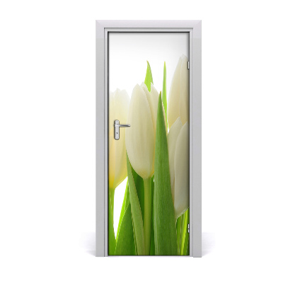 Deur sticker Witte tulpen