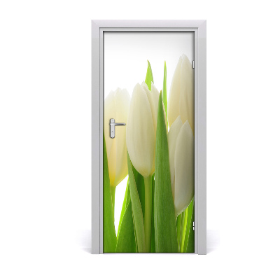 Deur sticker Witte tulpen