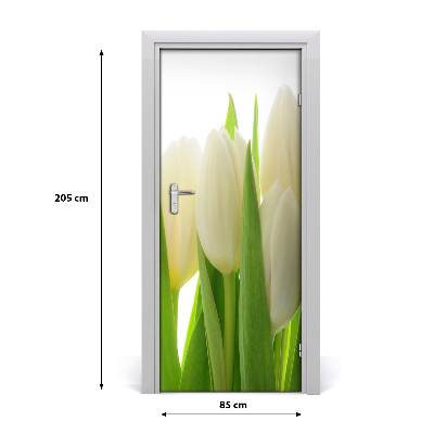 Deur sticker Witte tulpen