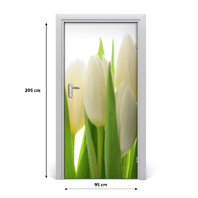 Deur sticker Witte tulpen