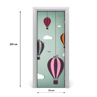 Deursticker Vliegende ballonnen