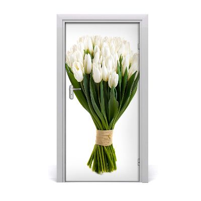 Deur sticker Witte tulpen