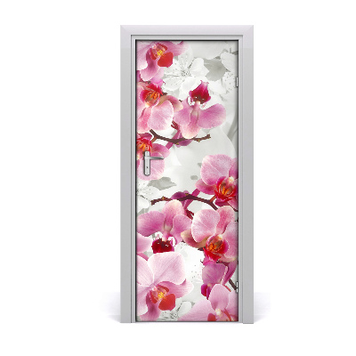 Deur sticker Roze orchidee