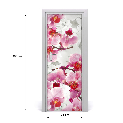 Deur sticker Roze orchidee