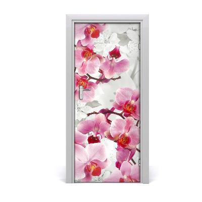 Deur sticker Roze orchidee