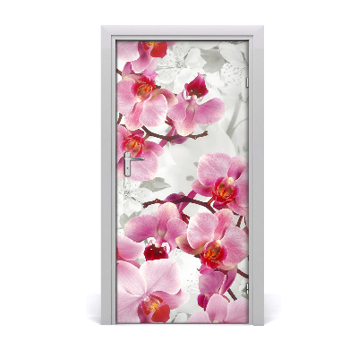 Deur sticker Roze orchidee