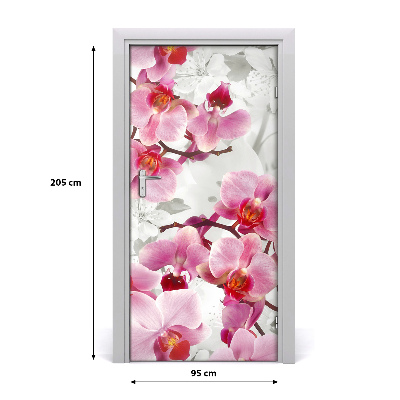 Deur sticker Roze orchidee