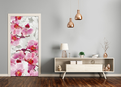 Deur sticker Roze orchidee