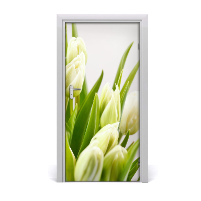 Deur sticker Witte tulpen