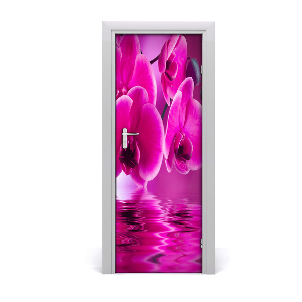 Deur sticker Roze orchidee