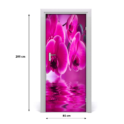 Deur sticker Roze orchidee