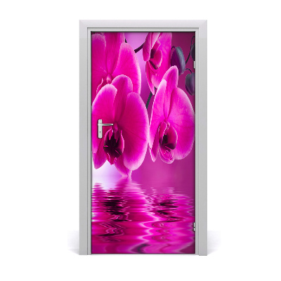 Deur sticker Roze orchidee