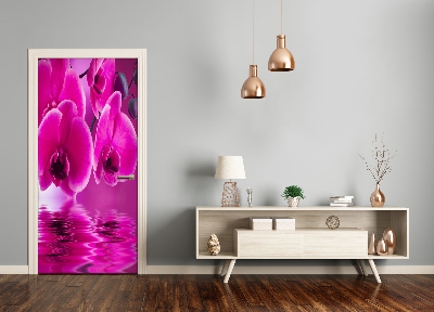 Deur sticker Roze orchidee