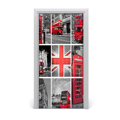 Deur sticker Collage van londen