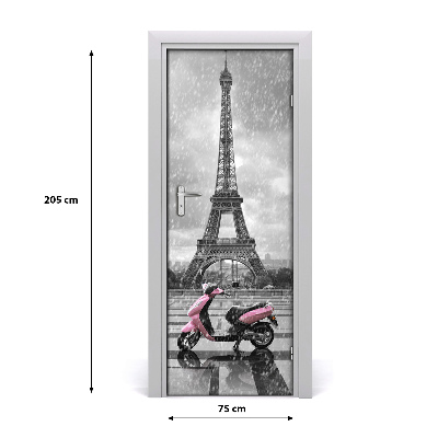 Deur sticker Eiffel scooter tower