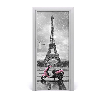 Deur sticker Eiffel scooter tower