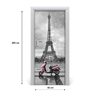 Deur sticker Eiffel scooter tower