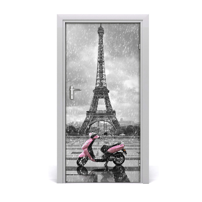 Deur sticker Eiffel scooter tower