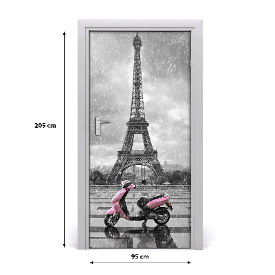 Deur sticker Eiffel scooter tower