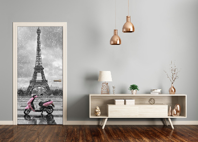 Deur sticker Eiffel scooter tower