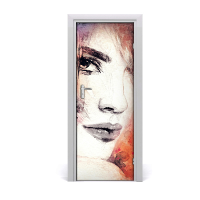 Deursticker Abstractie vrouw