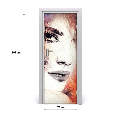 Deursticker Abstractie vrouw