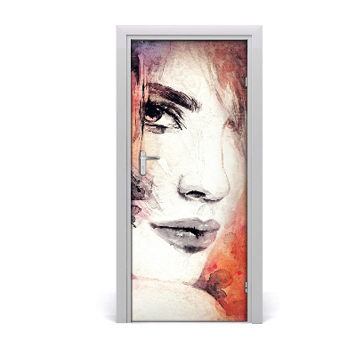 Deursticker Abstractie vrouw
