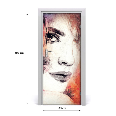Deursticker Abstractie vrouw