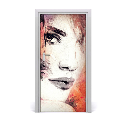 Deursticker Abstractie vrouw
