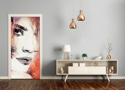 Deursticker Abstractie vrouw