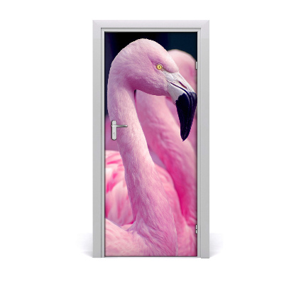 Deursticker Flamingo's