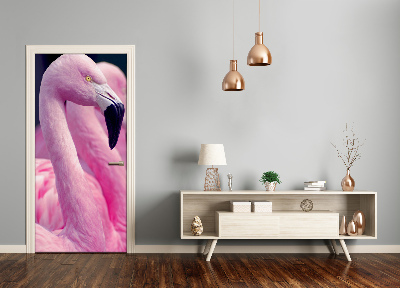 Deursticker Flamingo's