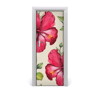 Deur sticker Hawaiiaanse bloemen