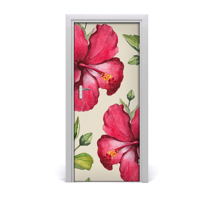 Deur sticker Hawaiiaanse bloemen