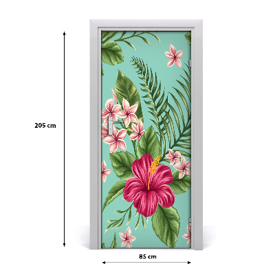 Deur sticker Hawaiiaanse bloemen