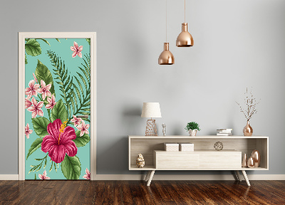 Deur sticker Hawaiiaanse bloemen