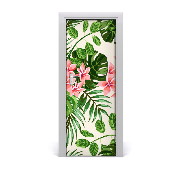 Deur sticker Hawaiiaanse bloemen